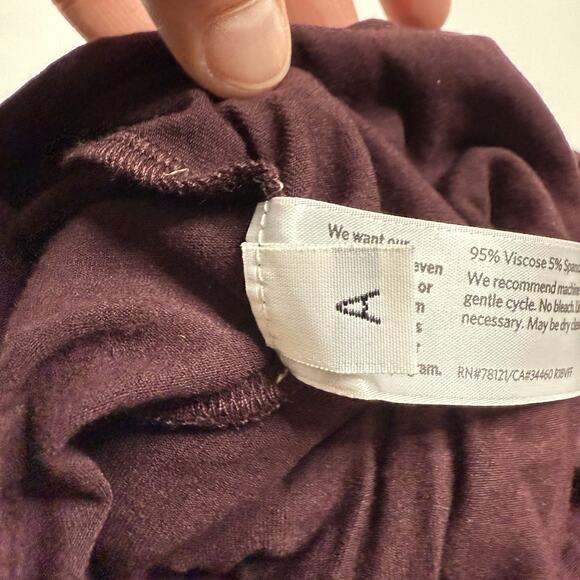 Eileen Fisher Jumpsuit Casis Moc Wrap Burgundy Stretch Jersey Wide Leg Faux L - Picture 9 of 14